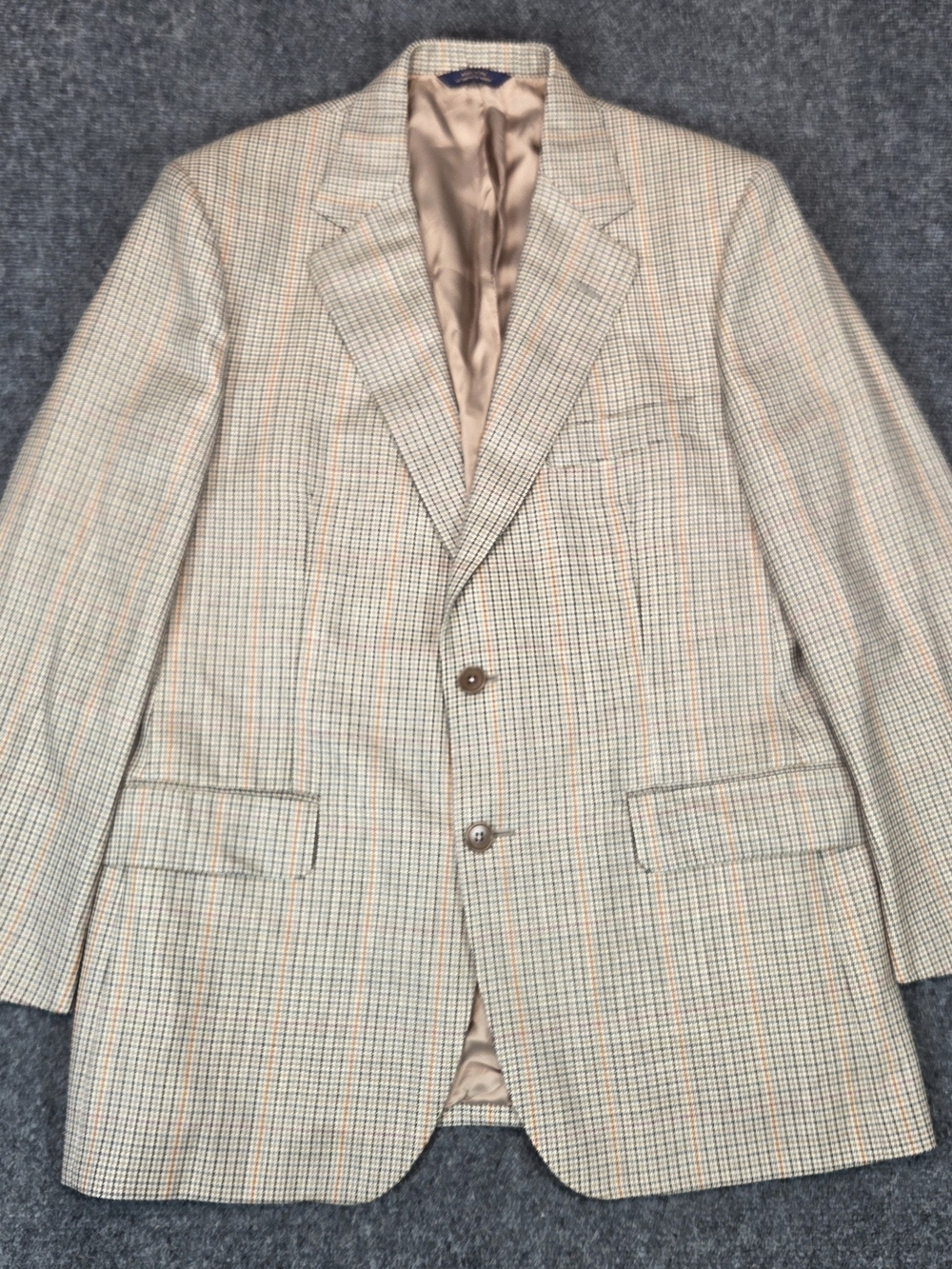 Brooks Brothers Men's 40S‎ Wool Houndstooth Blazer - Tan & Brown - Picture 2 of 12